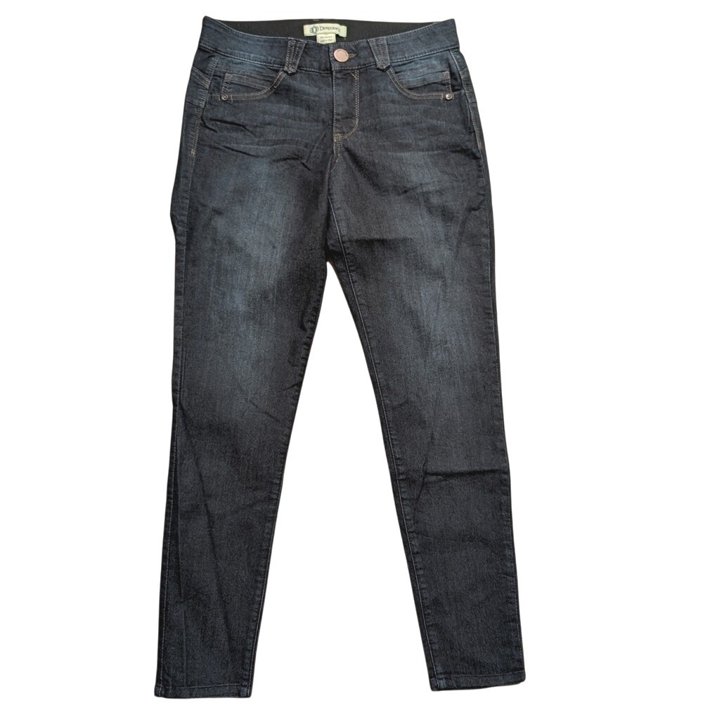 Democracy Jeans Womens 10 Dark Blue Skinny Denim Pants Absolution Tummy Control